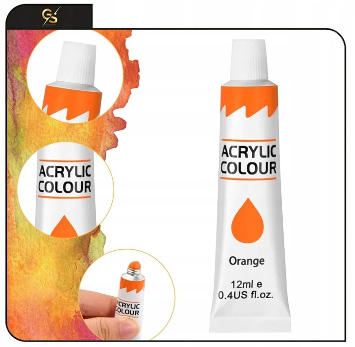 G&S FARBY AKRYLOWE DUŻY Rinkinys FARB AKRYLOWYCH W TUBKACH TUBCE 24 vnt x 12 ml