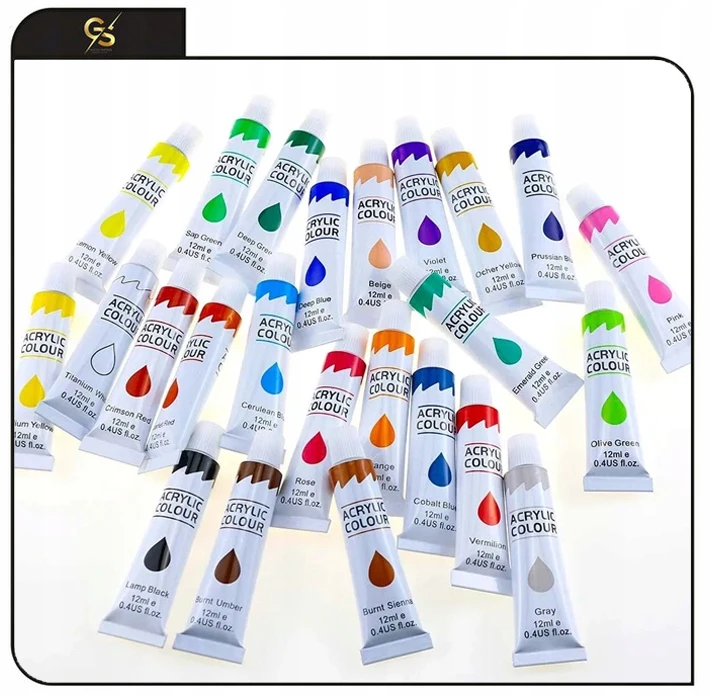 G&S FARBY AKRYLOWE DUŻY Rinkinys FARB AKRYLOWYCH 24x12ml FARBA AKRYLOWA Prezent