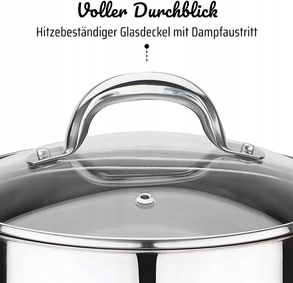 GSW Montreal daržovių puodas, nerūdijantis plienas, stiklinis dangtelis, 20cm, 5l