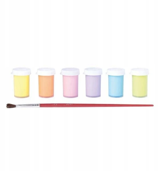 Guašas tempera JOVI, 15 ml, 6 pastelinių spalvų rinkinys su teptuku