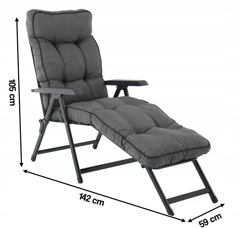 Gultas Patio Lena Lounger, pilkas