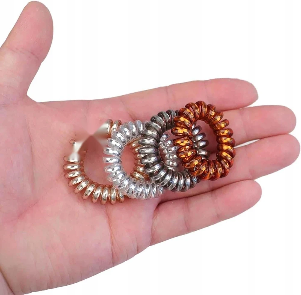 GUMĖS 16 Vnt. SPIRALINIAI PLASTIKINIAI PLAUKŲ KETELĖS, ILGUS, TEMPAMOS