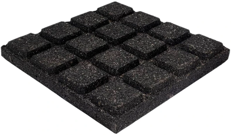 4IQ Guminė grindų danga, 50x50x4cm, juoda