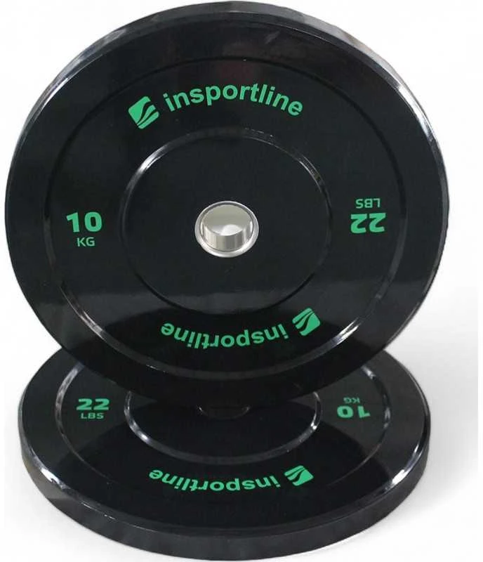 Guminis svorio diskas inSPORTline Bumper Plate Lite 10 kg 50 mm
