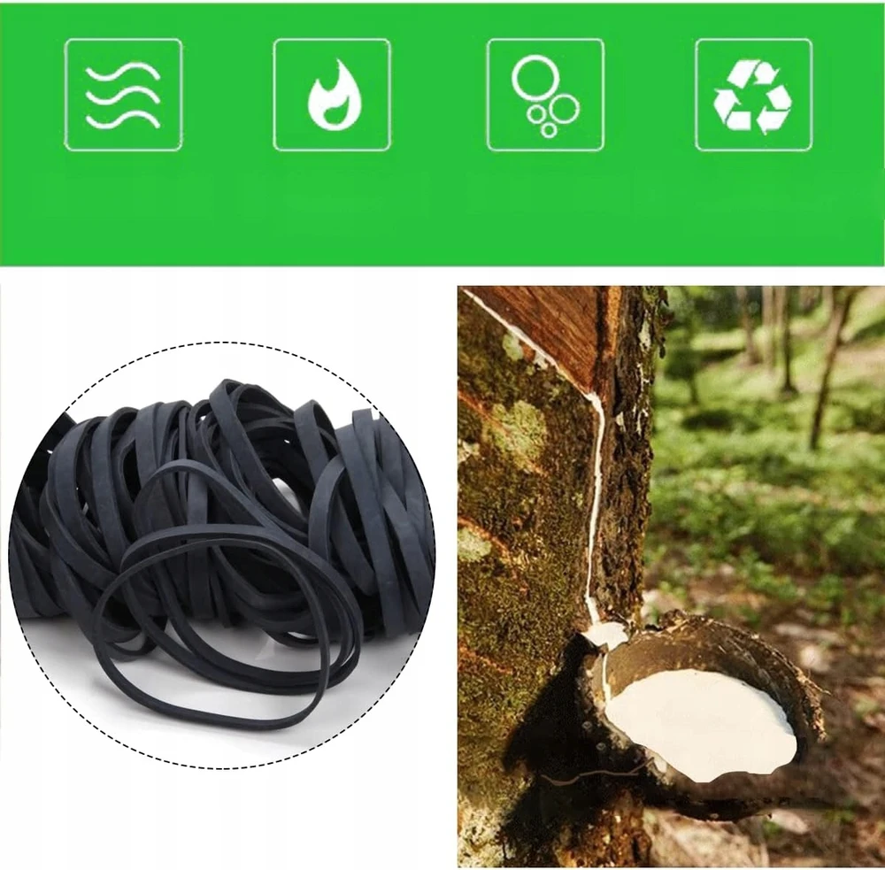 GUMINĖS JUOSTOS 100 VNT 100 X 5 MM STIPRUS Juodas ELASTINGAS TEMPAS NAMAS