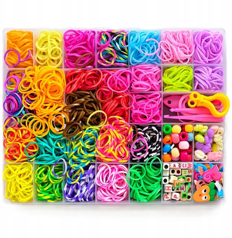 Guminės juostos apyrankėms gaminti Loom Bands DIY 1500 vnt. Box XXL komplektas
