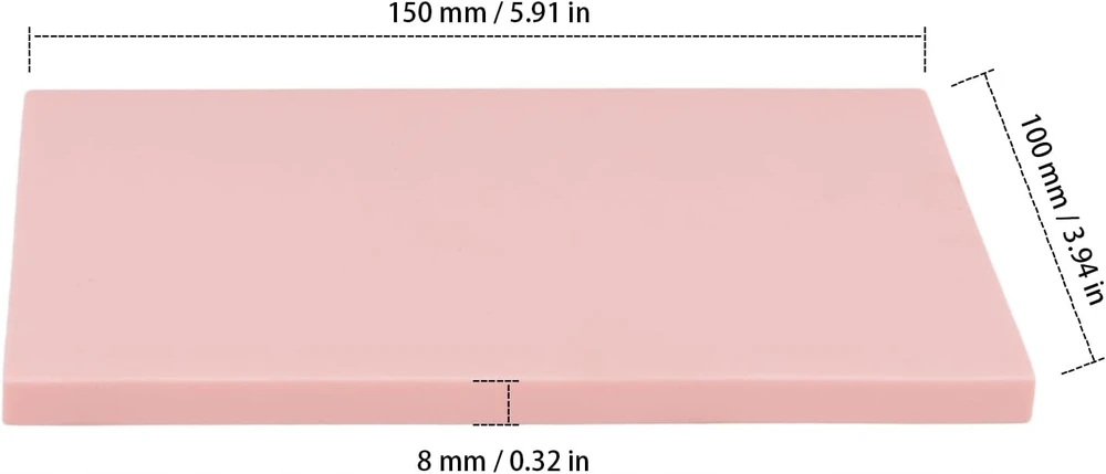 GUMINIAI BLOKAI 12 Vnt. 15X10X08CM ROŽINĖ ANTspaudams Drožti TPR MEDŽIAGA