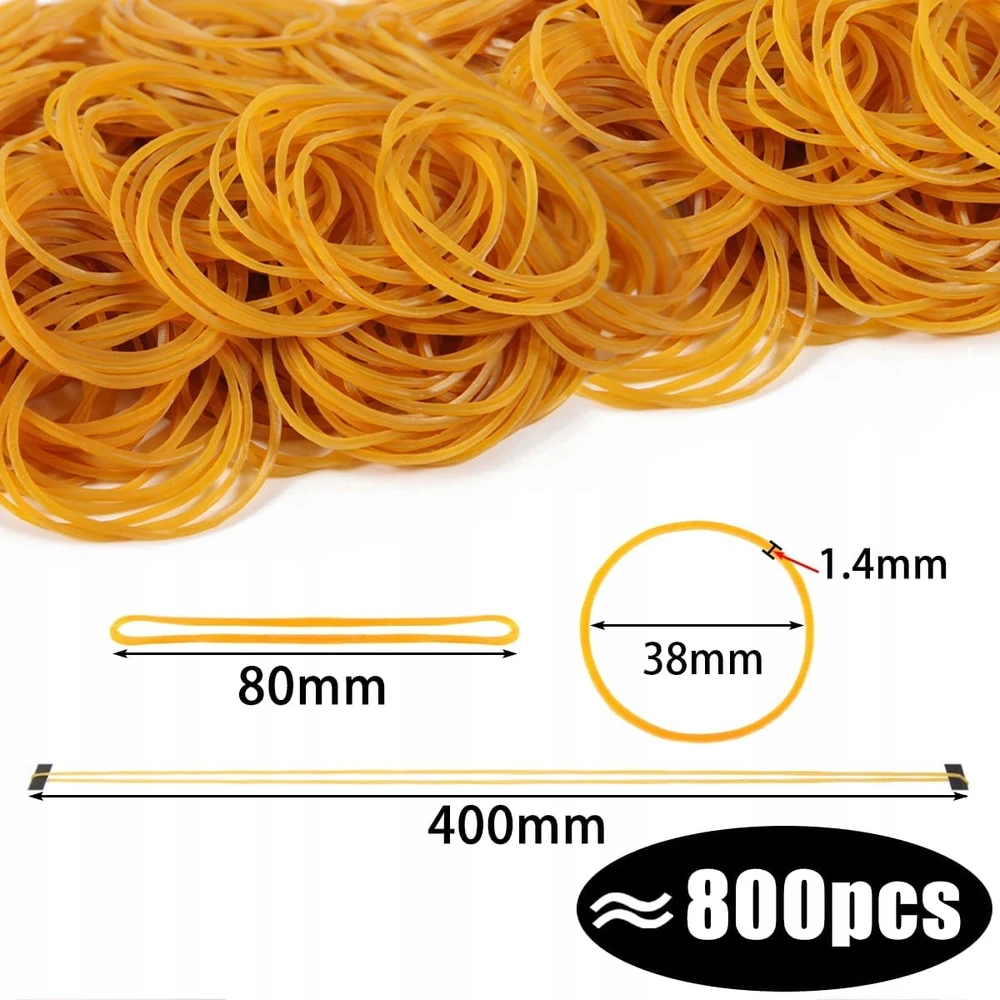 GUMOS 800 VIENETŲ 225G GUMINIAI ŽIEDAI, GELTONI, LANKSTŪS, ILGUS
