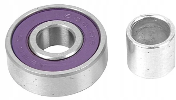 Anglies plieno guoliai metalinėje dėžutėje Nils Extreme ABEC-9 RS, violetiniai, 8 vnt.