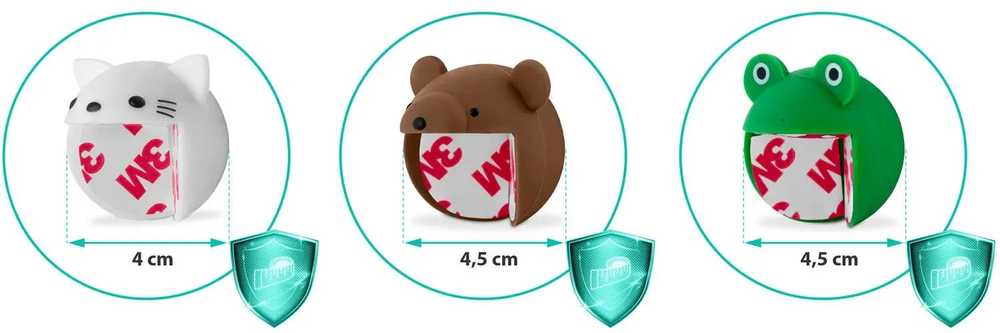 Ricokids Gyvūno galvos formos spintelių kampų apsaugos - 10 vnt.