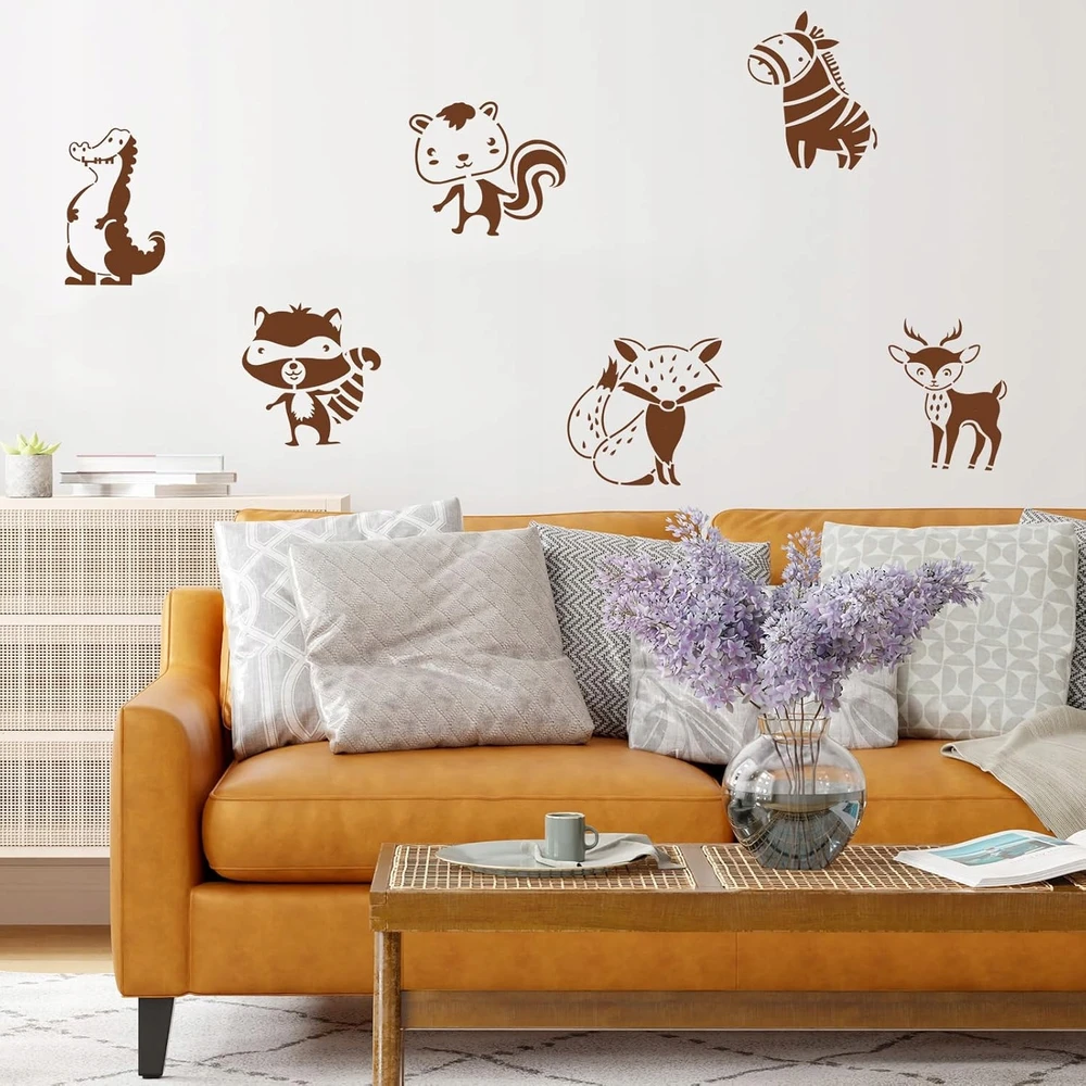 Gyvūnų piešimo trafaretai - 16 vnt. edukacinis rinkinys vaikams