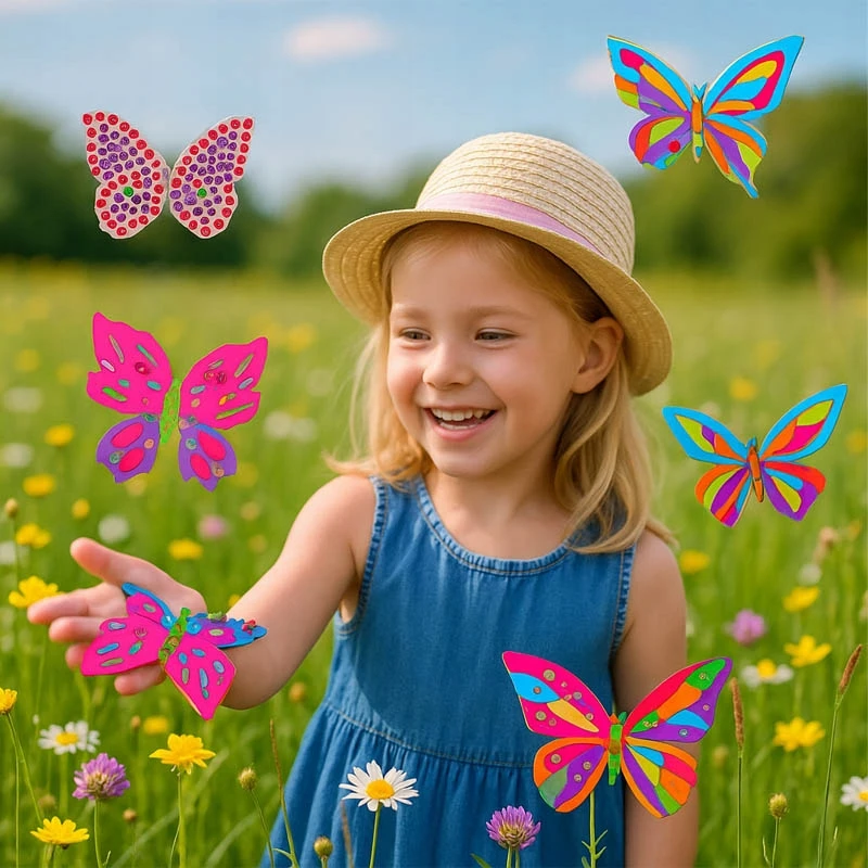 Habarri BUTTERFLIES Creative Painting Rinkinys 24 elementų Vaikams Linksmas pasidaryk pats