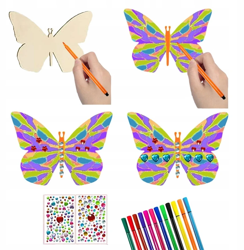 Habarri BUTTERFLIES Creative Painting Rinkinys 24 elementų Vaikams Linksmas pasidaryk pats