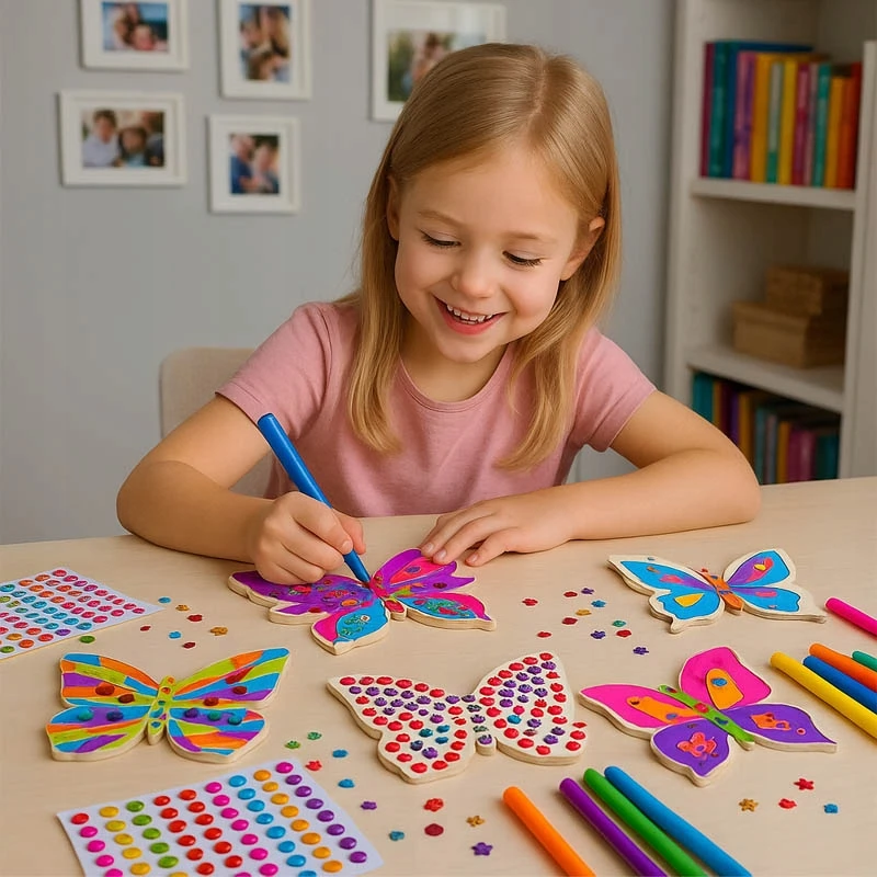 Habarri BUTTERFLIES Creative Painting Rinkinys 24 elementų Vaikams Linksmas pasidaryk pats