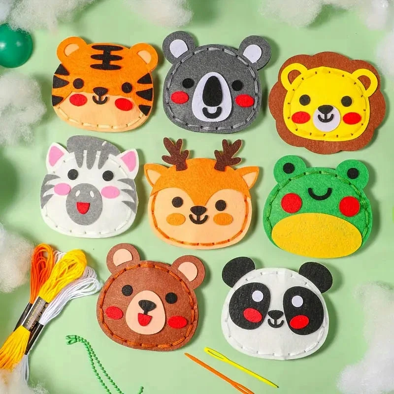 Habarri Gyvūnai - veltinio siuvimo rinkinys DIY pakabukai - 8 elementai