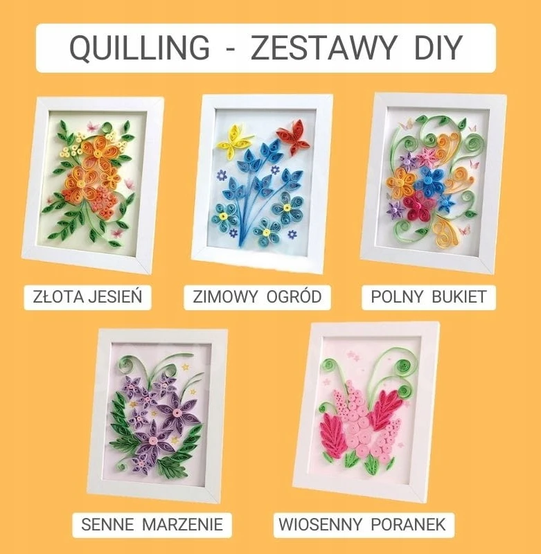 Habarri QUILLING Laukinė puokštė - Popierinės juostelės Paveikslų rėmeliai Creative DIY rinkinys