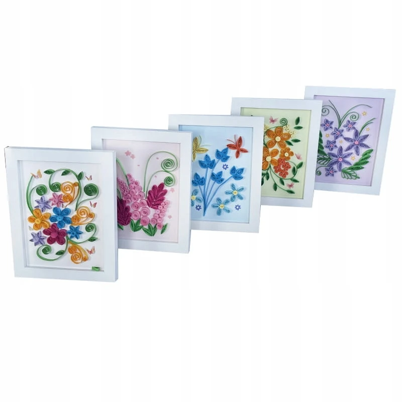 Habarri QUILLING Laukinė puokštė - Popierinės juostelės Paveikslų rėmeliai Creative DIY rinkinys