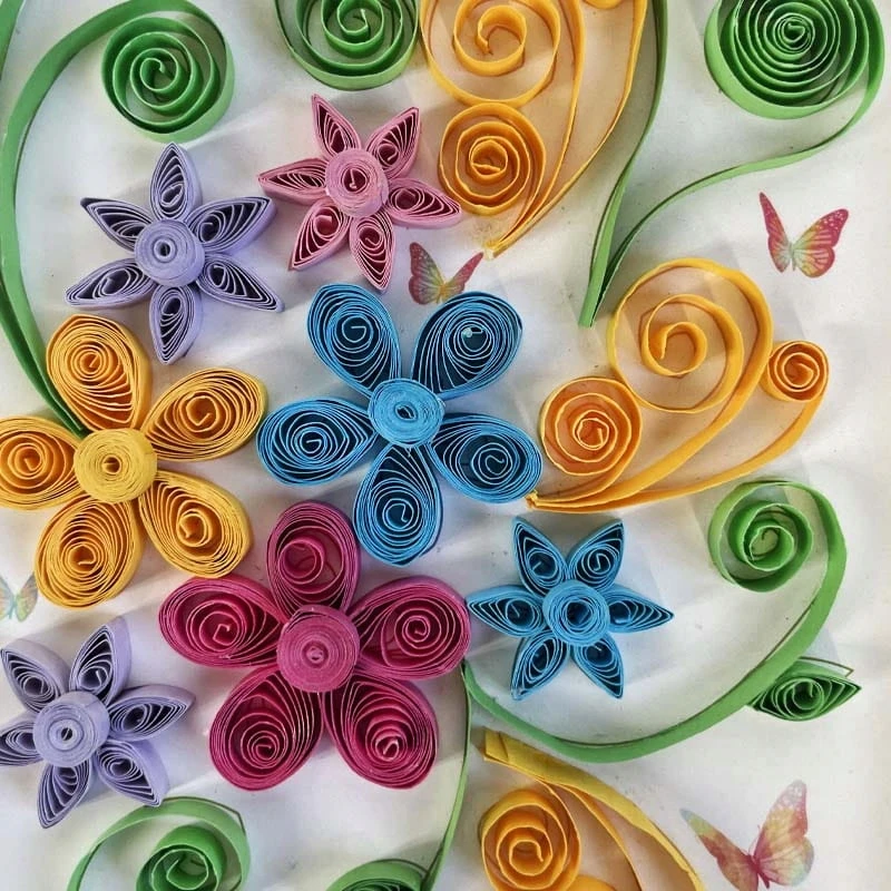 Habarri QUILLING Laukinė puokštė - Popierinės juostelės Paveikslų rėmeliai Creative DIY rinkinys