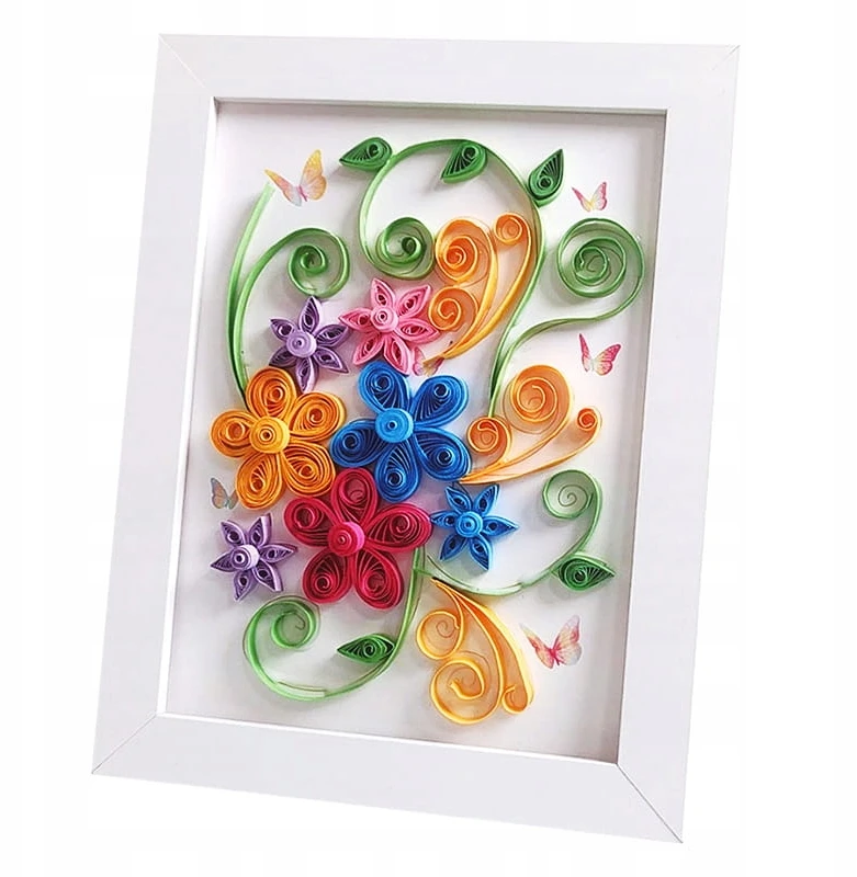Habarri QUILLING Laukinė puokštė - Popierinės juostelės Paveikslų rėmeliai Creative DIY rinkinys