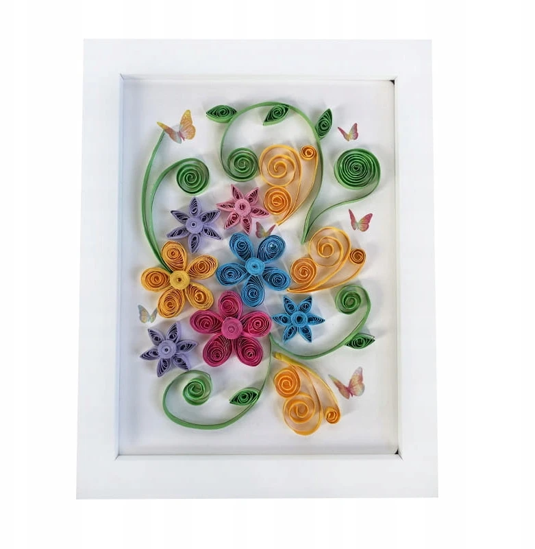 Habarri QUILLING Laukinė puokštė - Popierinės juostelės Paveikslų rėmeliai Creative DIY rinkinys