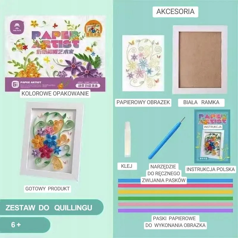 Habarri QUILLING Laukinė puokštė - Popierinės juostelės Paveikslų rėmeliai Creative DIY rinkinys