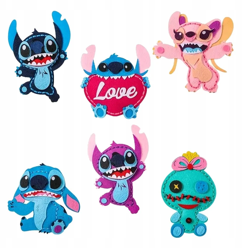 Habarri STITCH - veltinio siuvimo rinkinys "pasidaryk pats" pakabukams - 6 elementai