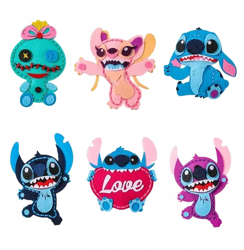 Habarri STITCH - veltinio siuvimo rinkinys "pasidaryk pats" pakabukams - 6 elementai