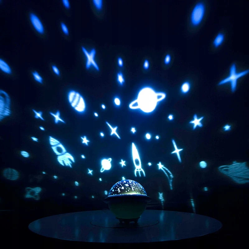 Habarri Vaikiškas naktinis dangaus ir žvaigždžių projektorius UFO rožinės spalvos
