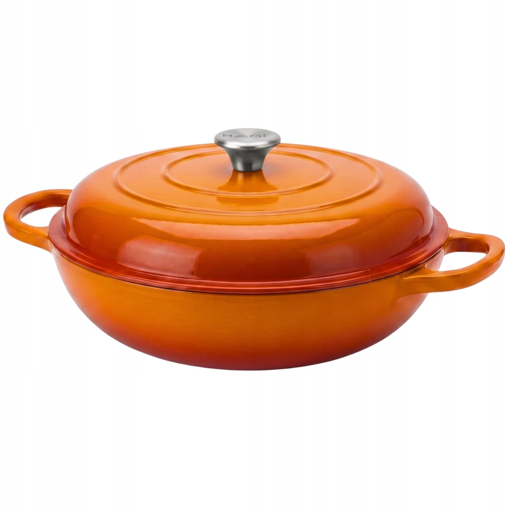 HAGE EMALINIS KETAUS PUODAS, ŽEMOJI INDUKCIJA, DUJINĖS, ORKALYSTĖ, KREPTUVE, Keptuvė