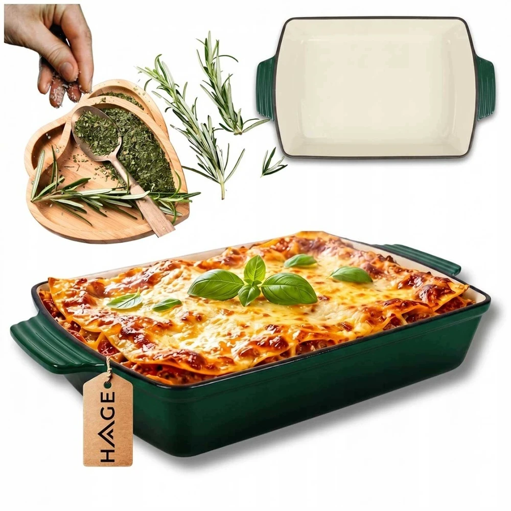 HAGE KETAUS ŠAUTUVĖ BUTELIO ŽALIA - EMALIS - 32x23,5cm - 3,5L