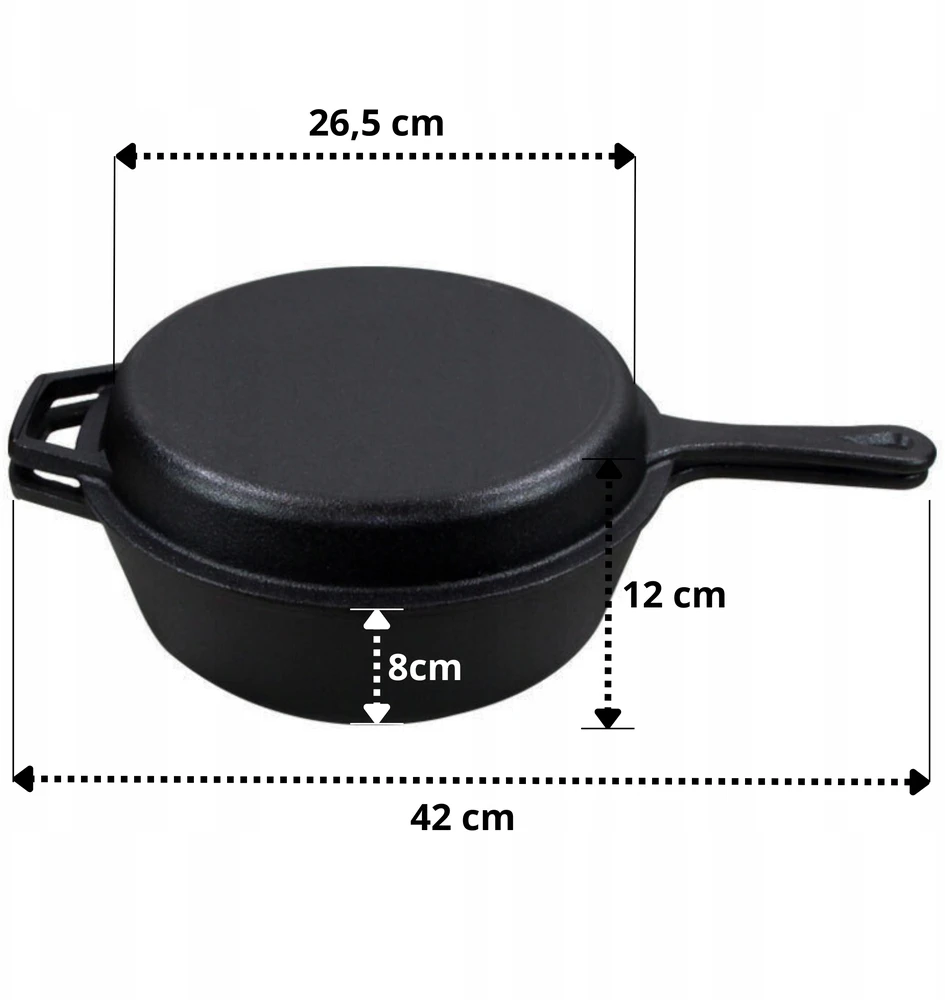 HAGE KETUS BALNĖLIS SU KEPTINĖMIS 3 viename KETUVIU PUODAS 26 CM INDUKCIJA