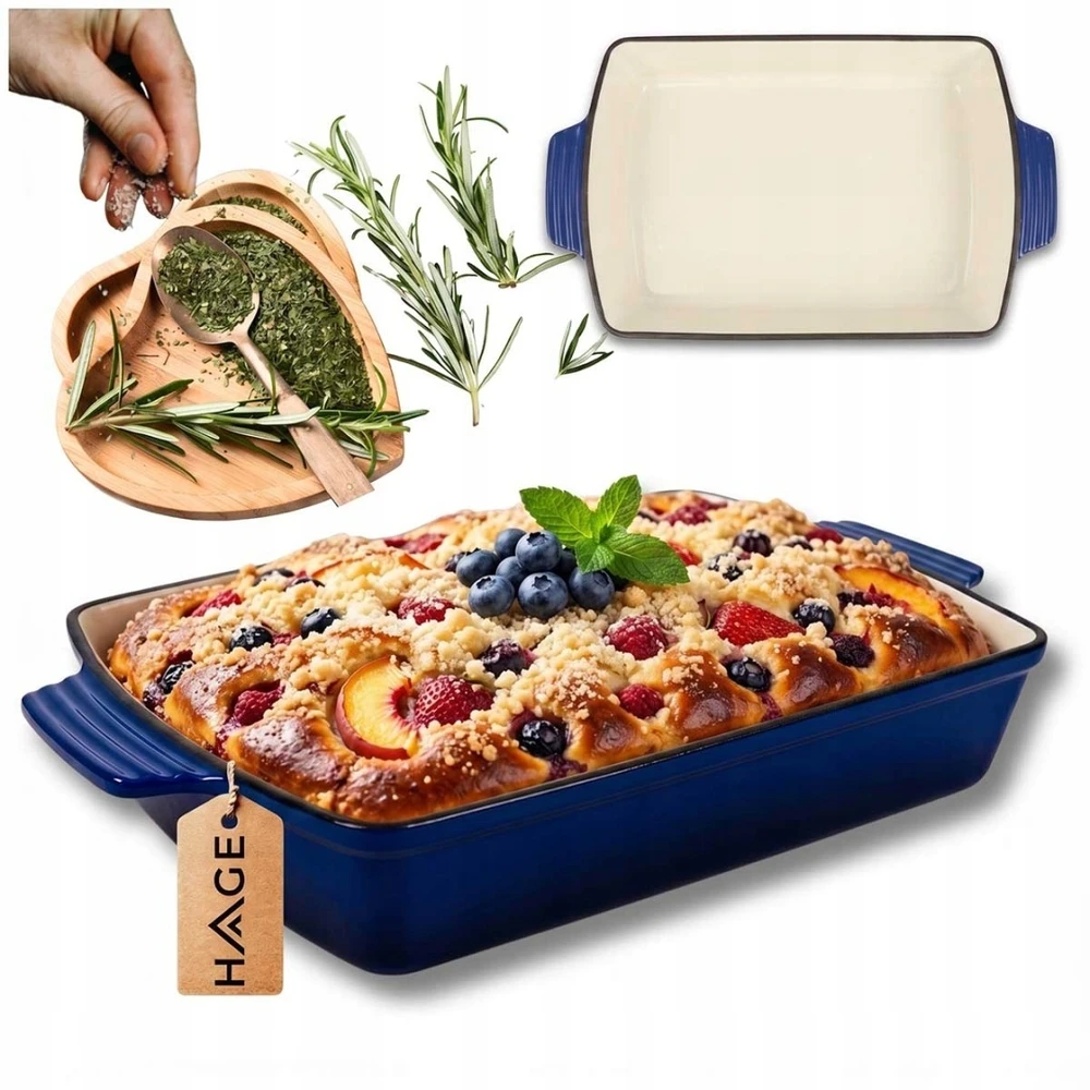 HAGE KETUS LIETUVO KETU - MĖLYNA - Emaliuota -32x23,5CM -3,5L