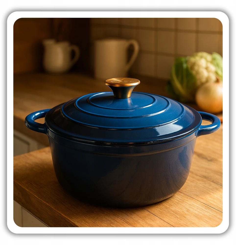 HAGE KETUS PUODAS 3L EMALINIS DANGIS NAVY MĖLYNAS DUJINĖS INDUKCINĖS KROSTELĖS 22cm