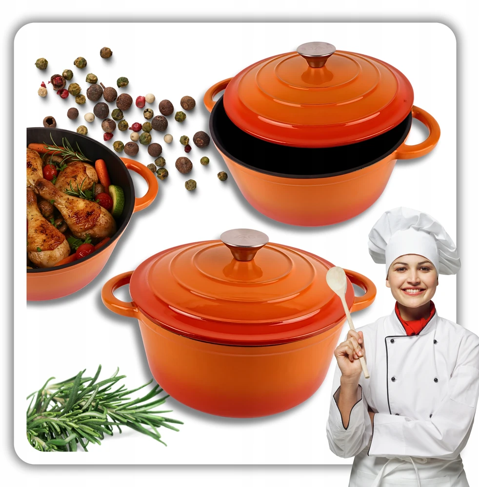 HAGE KETUS PUODAS 4L emaliuotas DANGINIS ORANŽINĖ DUJINĖ KRAIŠKA 24cm