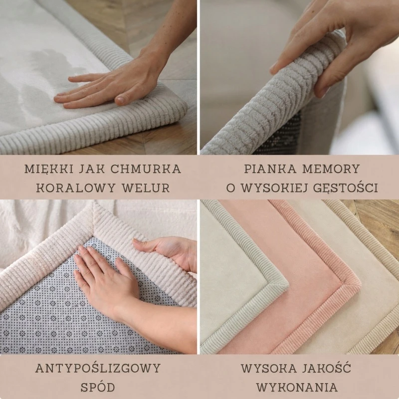 HAKUNA MATTE Mata piankowa vaikams Coral Velvet su pianką memory 150 x 80