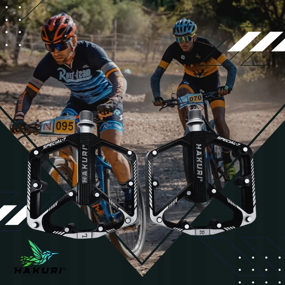 Hakuri ALIUMINIO PLATFORMOS Pedalai 3 Guoliai Mašina Lengvas dviratis MTB DH
