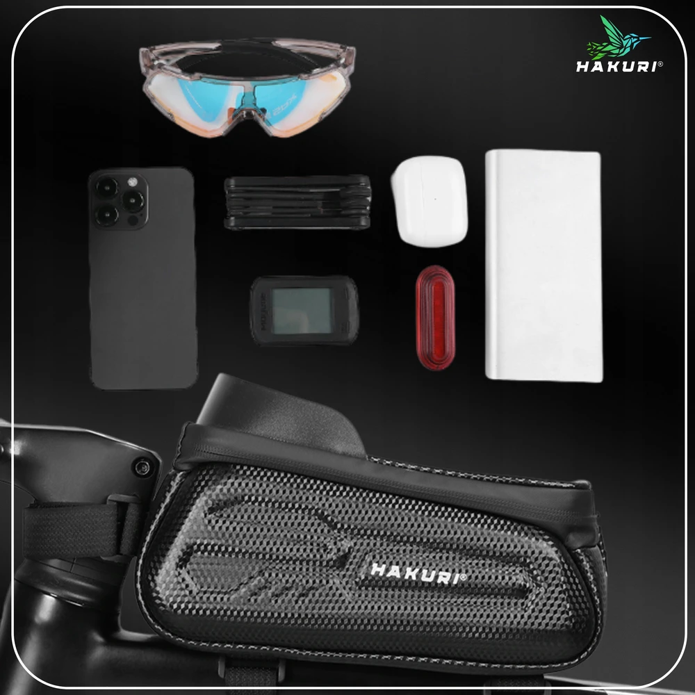 Hakuri Dviračio sėdmaišis Touch Bag for Phone WATERPROOF Dviračio rėmo maišelis