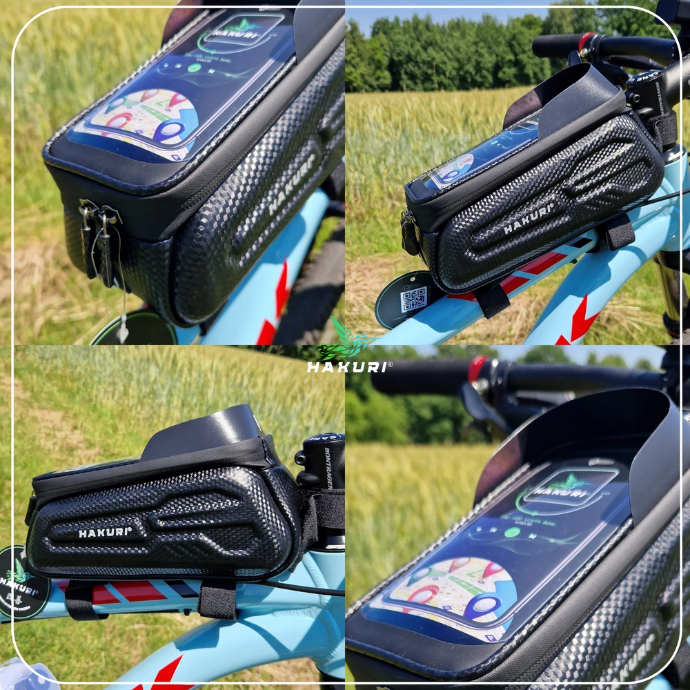 Hakuri Dviračio sėdmaišis Touch Bag for Phone WATERPROOF Dviračio rėmo maišelis
