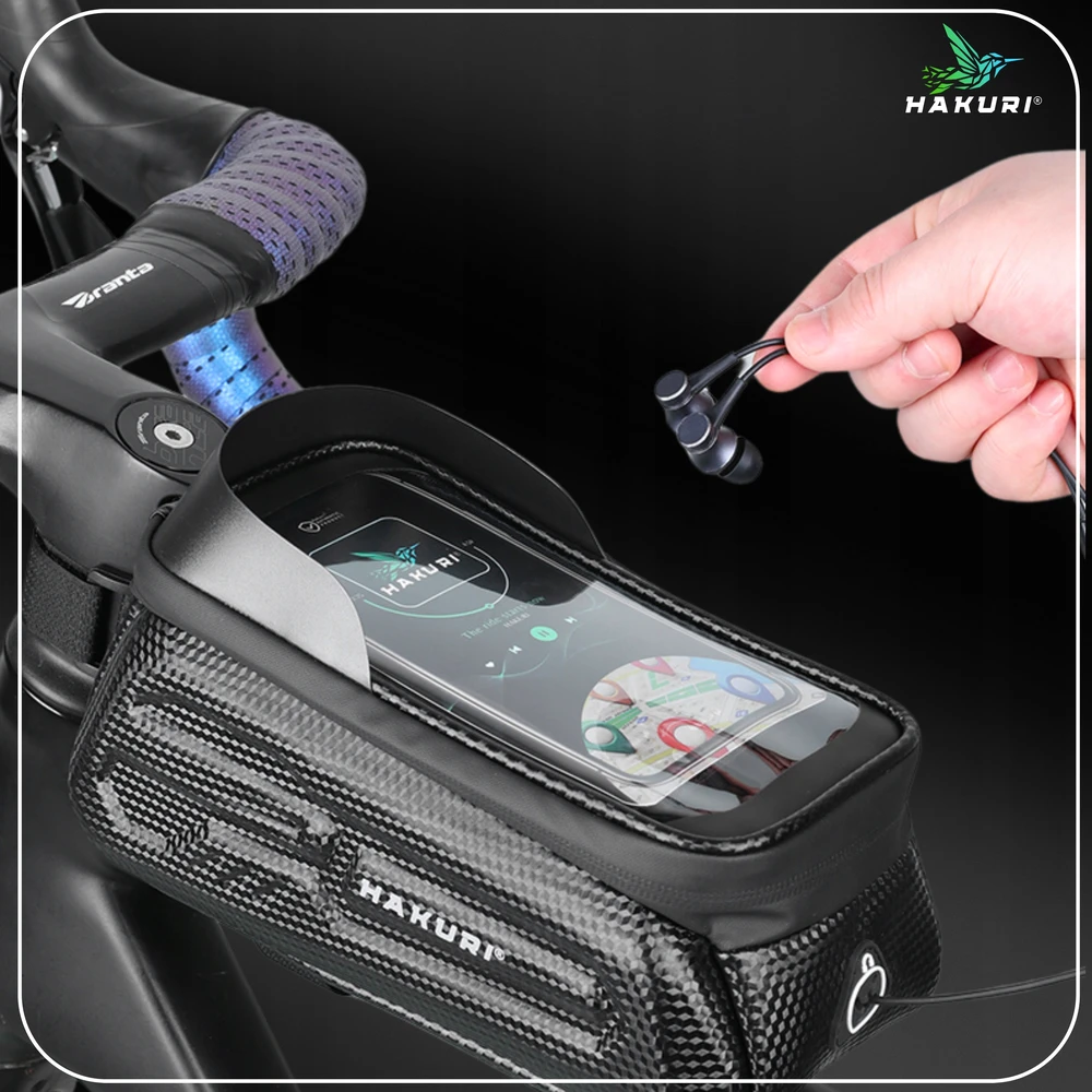 Hakuri Dviračio sėdmaišis Touch Bag for Phone WATERPROOF Dviračio rėmo maišelis
