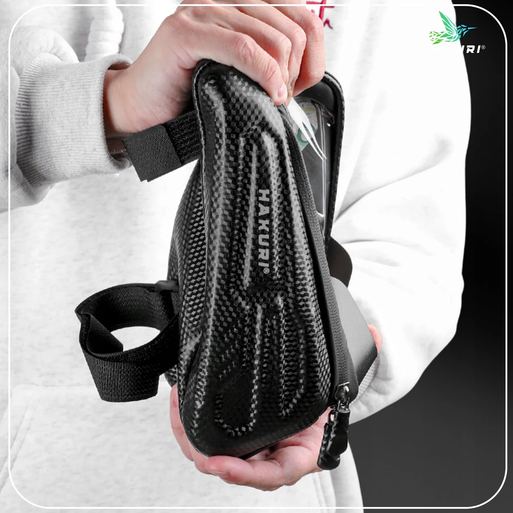 Hakuri Dviračio sėdmaišis Touch Bag for Phone WATERPROOF Dviračio rėmo maišelis