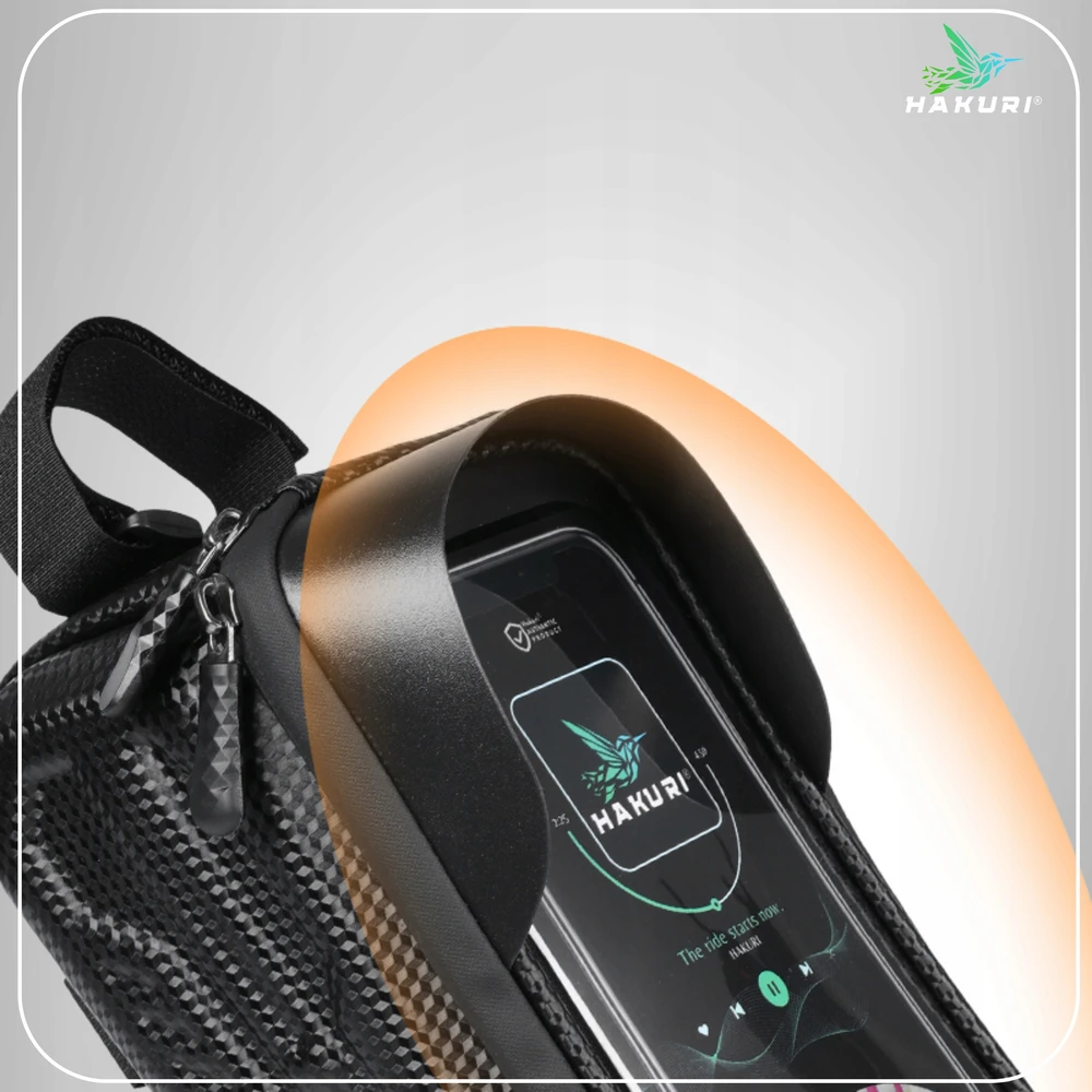 Hakuri Dviračio sėdmaišis Touch Bag for Phone WATERPROOF Dviračio rėmo maišelis