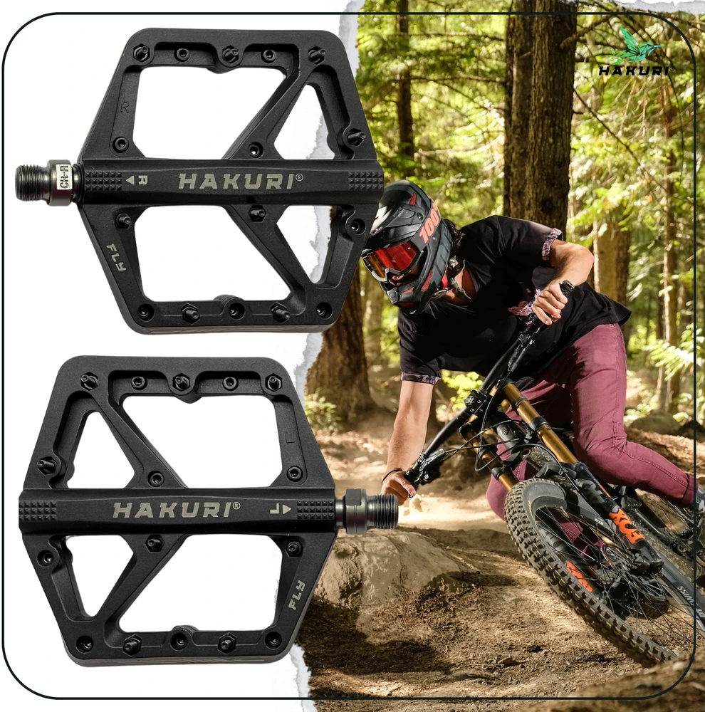 Hakuri PLATFORM dviračio pedalai Nylon 3 guoliai Light + PINS MTB EBIKE