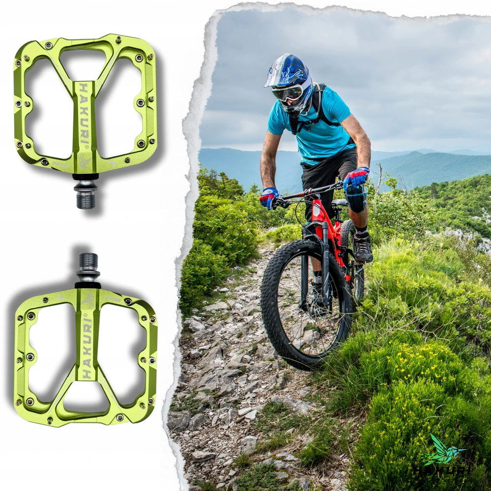 Hakuri PLATFORMINIAI DVIRAČIO PEDALAI Aliuminio 3 sandarūs kasetiniai guoliai MTB