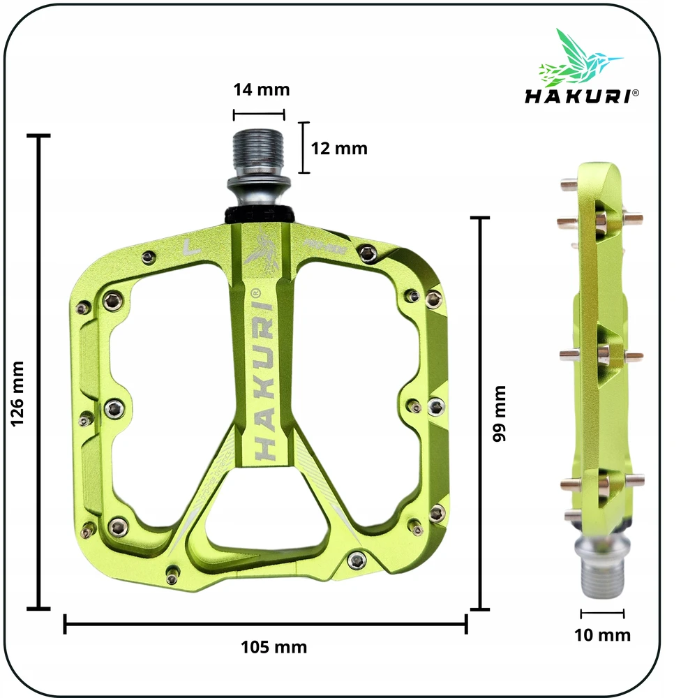 Hakuri PLATFORMINIAI DVIRAČIO PEDALAI Aliuminio 3 sandarūs kasetiniai guoliai MTB