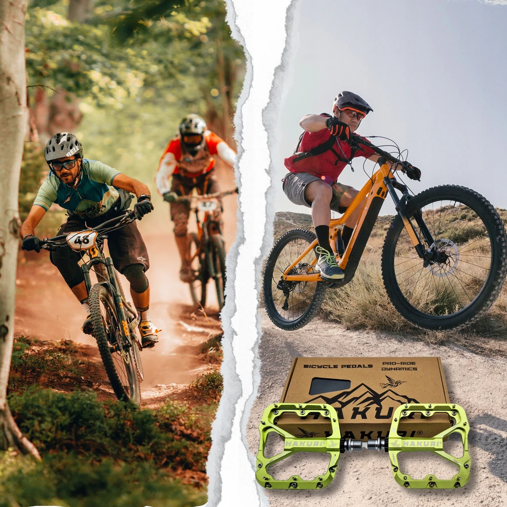 Hakuri PLATFORMINIAI DVIRAČIO PEDALAI Aliuminio 3 sandarūs kasetiniai guoliai MTB