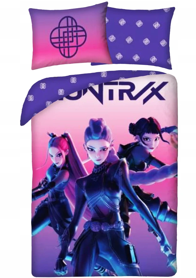 Halantex medvilninė patalynės komplektas K-POP Demon Hunters 160x200 cm, medvilnė, 2 dalys
