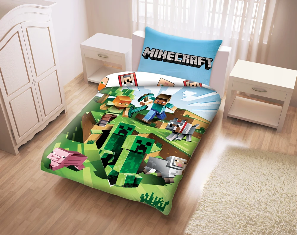 Halantex Minecraft patalynė 160 x 200 cm + 70 x 80 cm