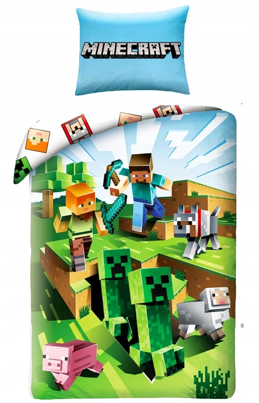 Halantex Minecraft patalynė 160 x 200 cm + 70 x 80 cm