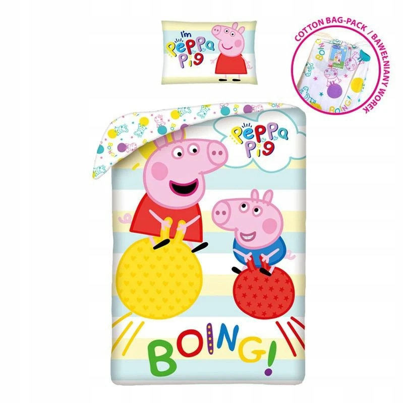 Halantex Peppa Pig Boing patalynės komplektas 140×200 cm, 70×90 cm