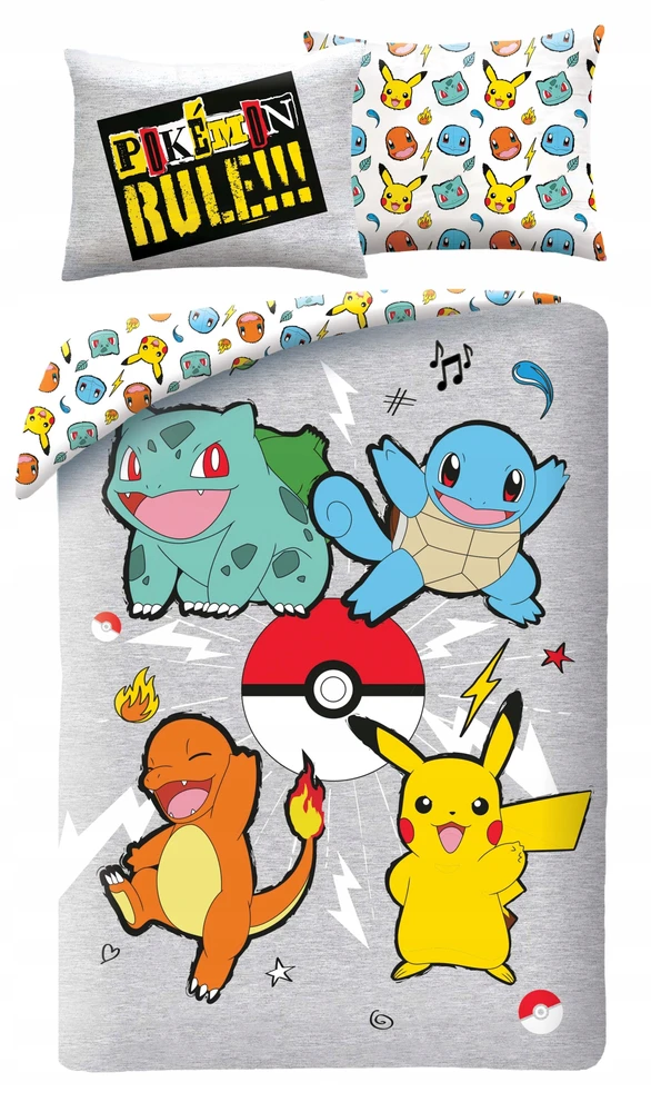 Halantex POKEMON PATALYNĖ 140x200 PIKACHU PIKACZU CHARMANDER BULBASAUR vaikiška